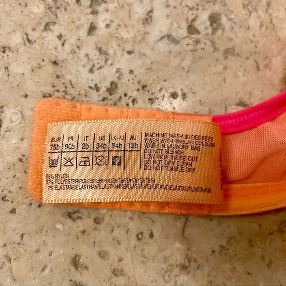 Marlies Dekkers 34B orange pushup bra 75B bra sale Halloween barstar lingerie - Picture 5 of 6